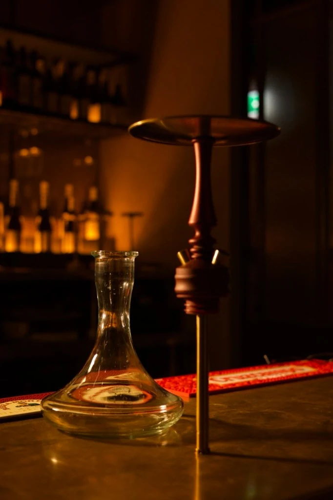 Signature shisha glass and stem at O.S Smoke London